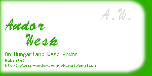 andor wesp business card